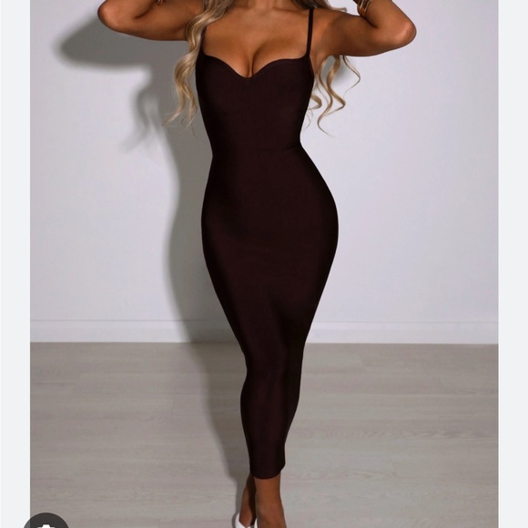 BABY BOO Mayra Bandage Maxi Dress - Chocolate - Picture 3 of 5